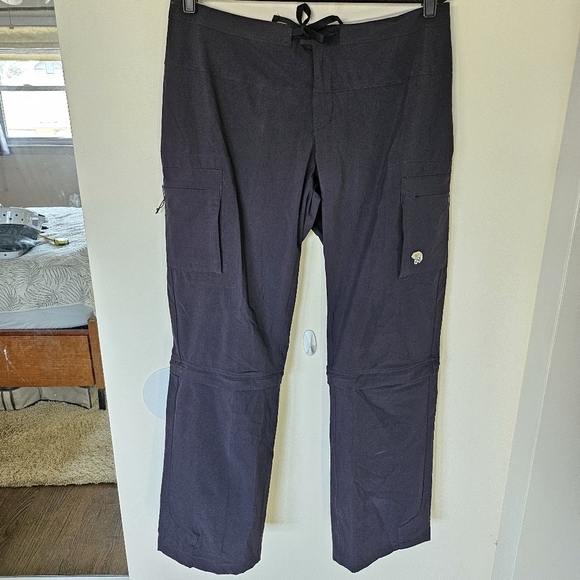 VGUC Mountain Hardware Convertible Cargo Pants Hiking Black Women Sz 12 - Picture 2 of 16